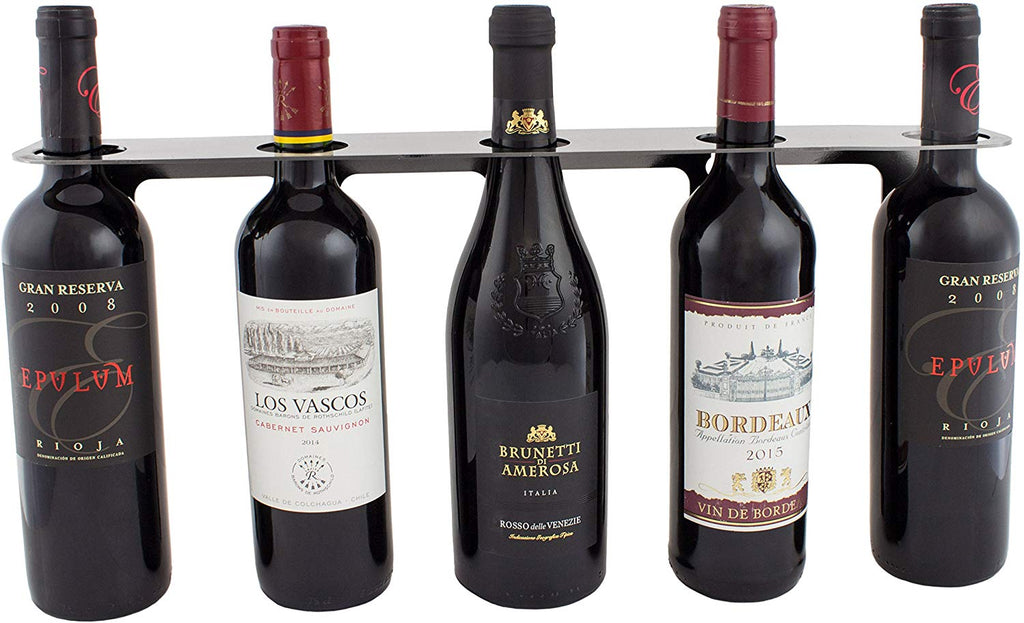 BRUBAKER Wine Bottle Rack for 5 Bottles - Wall Mounting