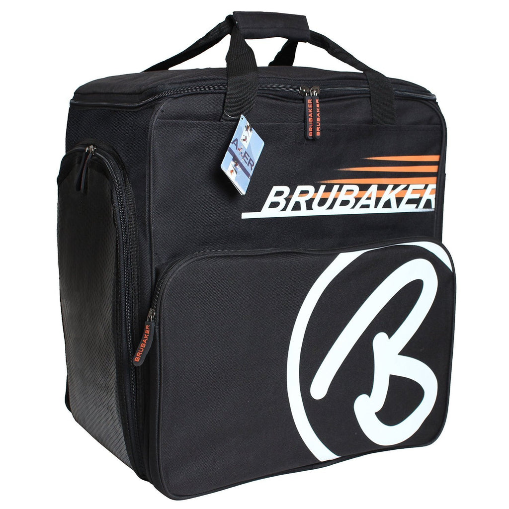 BRUBAKER Winter Sports Boot Bag & Helmet Bag "SUPER CHAMPION" - Backpack - Black/Orange