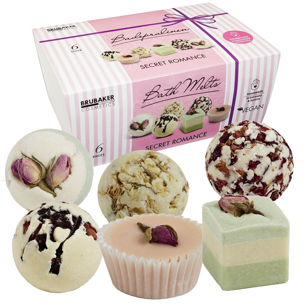 BRUBAKER "Secret Romance" Bath Melts Gift Set - Vegan - Organic - Handmade