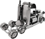 BRUBAKER Wine Bottle Holder 'Truck' - Table Top Metal Sculpture - with Greeting Card