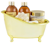 BRUBAKER Beauty Gift Set 'Coconut Love' with Golden Bathtub, Bath Fizzer, Bubble Bath, Shower Gel, Bath Salt, Soap