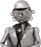 BRUBAKER Wine Bottle Holder 'Angler' - Table Top Metal Sculpture