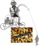 BRUBAKER Wine Bottle Holder 'Angler' - Table Top Metal Sculpture