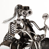 BRUBAKER Wine Bottle Holder "Couple On A Motorcycle" 6008