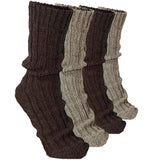 BRUBAKER Mens Or Womens Thick Cashmere Socks - 40% Cashmere, 48% Lambswool - 4 Pairs