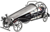BRUBAKER Wine Bottle Holder "Classic Car" - Metal Sculpture - Wine Rack Decor - Tabletop - With Greeting Card