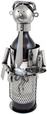 BRUBAKER Wine Bottle Holder "Waiter" - Metal Sculpture - Wine Rack Decor - Tabletop - With Greeting Card