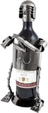 BRUBAKER Wine Bottle Holder "Football Player" - Metal Sculpture - Wine Rack Decor - Tabletop - With Greeting Card
