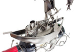 BRUBAKER Wine Bottle Holder "Fisherman On The Boat" 6057