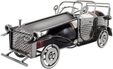 BRUBAKER Wine Bottle Holder "Classic Car" - Metal Sculpture - Wine Rack Decor - Tabletop - With Greeting Card