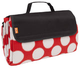 BRUBAKER Fleece Picnic Blanket with Waterproof Backing Blue Multicolor 60 x 53 Inches