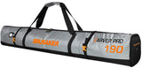 BRUBAKER Combo Set CarverTec Pro - Ski Bag and Ski Boot Bag for 1 Pair of Skis + Poles + Boots + Helmet - Silver Orange
