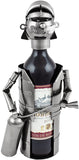 BRUBAKER Wine Bottle Holder "Firefighter" - Metal Sculpture - Wine Rack Decor - Tabletop - With Greeting Card