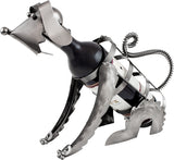BRUBAKER Wine Bottle Holder "Dog" - Metal Sculpture - Wine Rack Decor - Tabletop - With Greeting Card