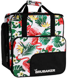 BRUBAKER Combo Set CarverSpotlight - Ski Bag and Ski Boot Bag for 1 Pair of Skis + Poles + Boots + Helmet - Flamingos - 66 7/8 Inches / 170 cm
