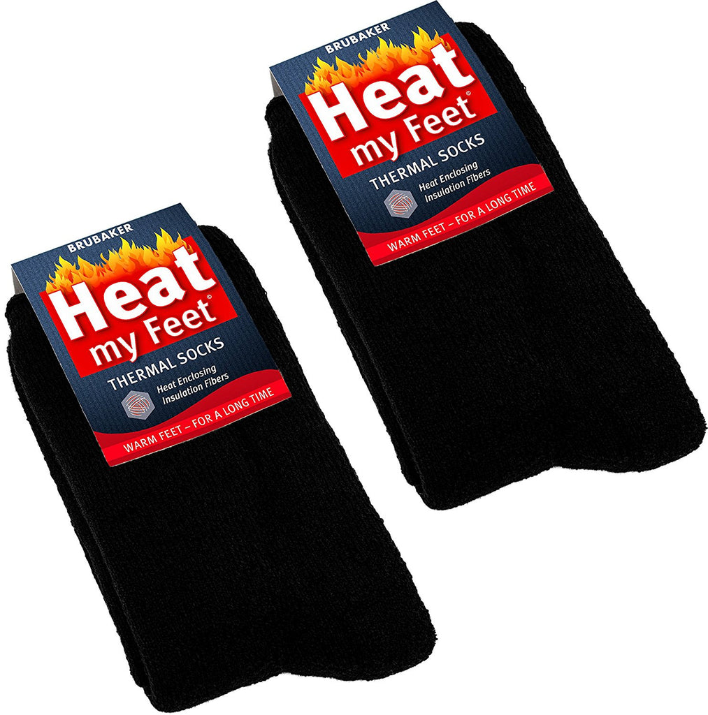 BRUBAKER Heat my Feet Thermal Socks - 2 Pairs - Multiple Colors