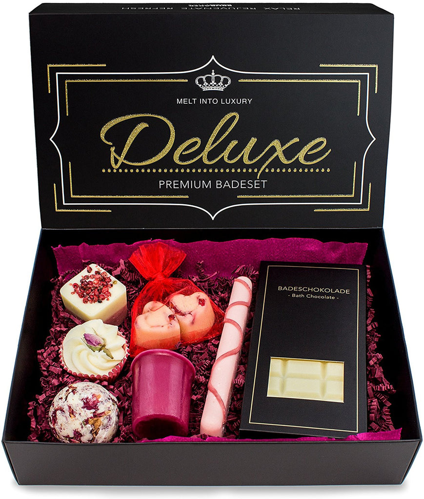 BRUBAKER Handmade "Deluxe Cranberry" Bath Bombs, Bath Melts Gift Set - All Natural and Vegan Ingredients - Shea Butter, Cocoa Butter & Olive Oil