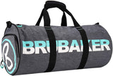 BRUBAKER Unisex Duffel Sports Gym Bag 27 L - Water Repellent - Shoe Compartment + Wet Pocket + Shoulder Strap - 21 x 10 x 10 Inches - Dark Gray Melange/Black