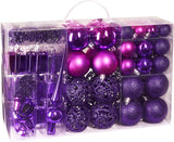BRUBAKER 101 Pack Assorted Christmas Ball Ornaments - Shatterproof - with Green Pickle and Tree Topper - Designed in Germany