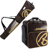 BRUBAKER Ski Bag Combo for Ski, Poles, Boots and Helmet - Limited Edition - Brown / Sand