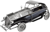 BRUBAKER Wine Bottle Holder "Classic Car" - Metal Sculpture - Wine Rack Decor - Tabletop - With Greeting Card
