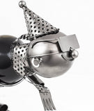 BRUBAKER Wine Bottle Holder "Skier" - Metal Sculpture - Wine Rack Decor - Tabletop - With Greeting Card