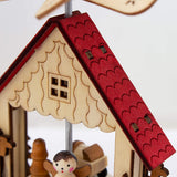 BRUBAKER Set of 2 Wooden Christmas Pyramids 1-Tier Carousel - 2 Motifs: Angel and Carol Singers - Wooden Crib Pyramids - Each 3.5 x 4.1 Inches