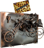 BRUBAKER Wine Bottle Holder 'Couple on Motorbike' - Wall Mountable