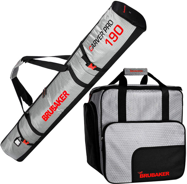 BRUBAKER Combo Set CarverTec Pro - Ski Bag and Ski Boot Bag for 1 Pair