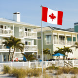 BRUBAKER 20 Feet Aluminum In-Ground Flagpole with 5 Feet by 3 Feet Canadian Flag