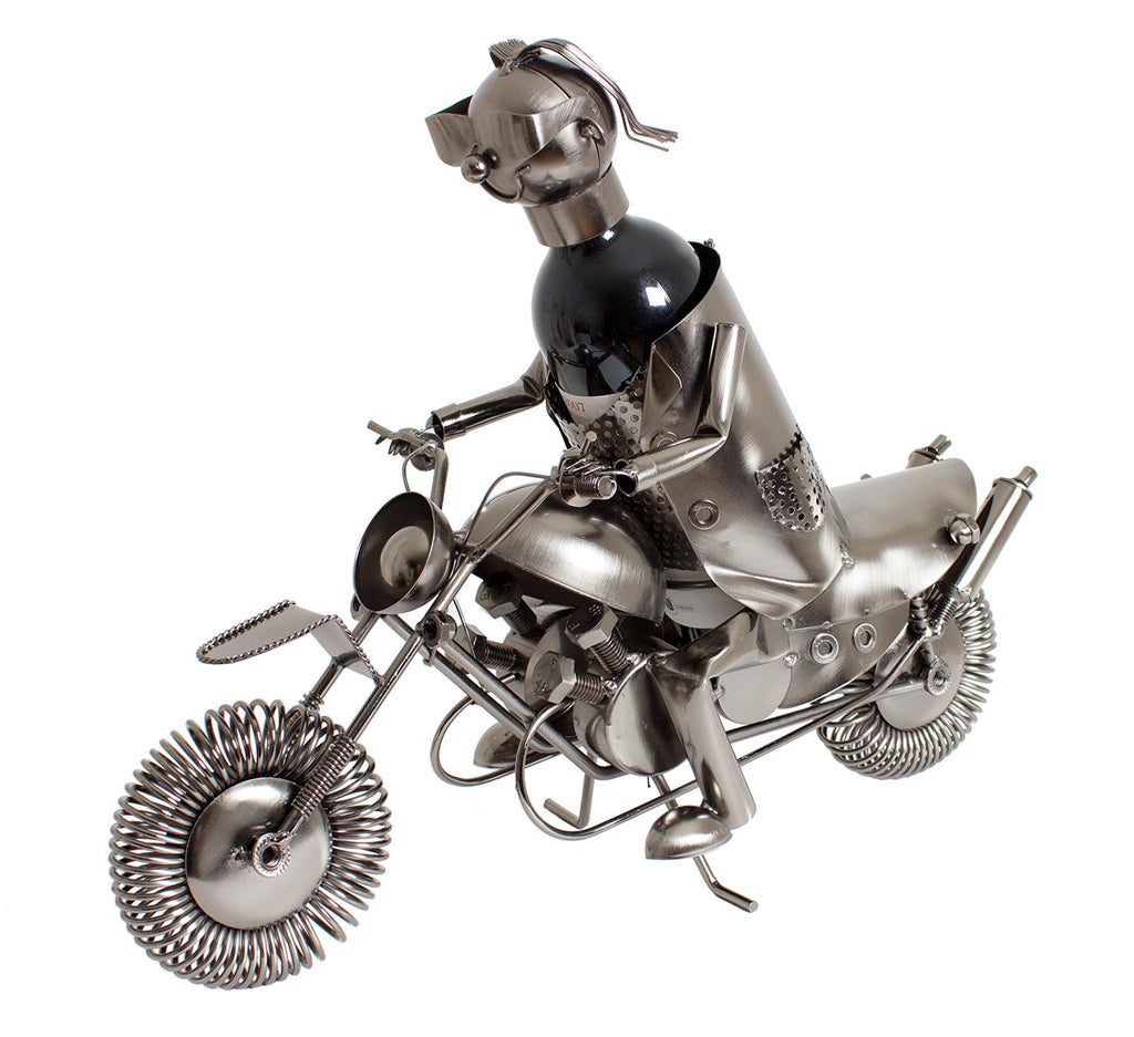 BRUBAKER Wine Bottle Holder Biker "Motorcyclist" 7017