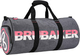 BRUBAKER Unisex Duffel Sports Gym Bag 27 L - Water Repellent - Shoe Compartment + Wet Pocket + Shoulder Strap - 21 x 10 x 10 Inches - Dark Gray Melange/Black