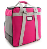 BRUBAKER Ski Bag Combo for Ski, Poles, Boots and Helmet - Limited Edition - Dark Pink / Grey