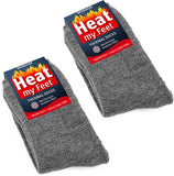 BRUBAKER Heat my Feet Thermal Socks - 2 Pairs - Multiple Colors