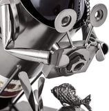 BRUBAKER Wine Bottle Holder "Diver with Camera" - Metal Sculpture - Wine Rack Decor - Tabletop - With Greeting Card