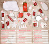 BRUBAKER Cosmetics Beauty Advent Calendar 24 Body Care Products & Spa Accessories - The XXL Wellness Christmas Calendar for Women and Girls - Red