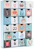 BRUBAKER Advent Calendar to Fill - Animal Christmas Blue - Reusable DIY Christmas Calendar with 24 Doors for Coupons, Sweets and Other Surprises - 12.8 Inches Tall Made of Cardboard