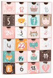 BRUBAKER Advent Calendar to Fill - Animal Christmas Pink - Reusable DIY Christmas Calendar with 24 Doors for Vouchers, Sweets and Other Surprises - 12.8 Inches Tall Made of Cardboard