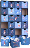 BRUBAKER Advent Calendar to Fill - Gnomes Blue - Reusable DIY Christmas Calendar with 24 Doors for Vouchers, Sweets and Other Surprises - 12.8 Inches Tall Made of Cardboard