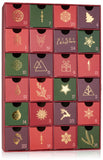 BRUBAKER Advent Calendar to Fill - Traditional Christmas Red Green - Reusable DIY Christmas Calendar with 24 Doors for Vouchers, Sweets and Other Surprises - 12.8 Inches Tall - Cardboard