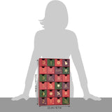 BRUBAKER Advent Calendar to Fill - Traditional Christmas Red Green - Reusable DIY Christmas Calendar with 24 Doors for Vouchers, Sweets and Other Surprises - 12.8 Inches Tall - Cardboard