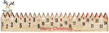 BRUBAKER Advent Calendar - Wooden Fence with Elk - Red/Green - Natural Colors - 21.7 x 3.8 x 0.7 inches