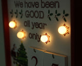 BRUBAKER Advent Calendar - Wooden Board with Calendar Sheets - White with 6 LED Lights - 11 x 1.57 x 14 inches