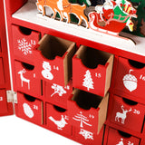 BRUBAKER Advent Calendar Wooden Christmas Book with 24 drawers - Red - 8.3 x 3.5 x 11.8 inches