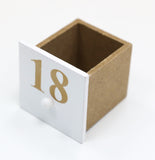 BRUBAKER Advent Calendar - Wooden House - White with LED Lighting 9.5 x 17.7 x 3.1 inches