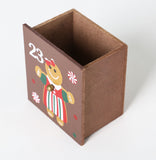 BRUBAKER Advent Calendar - Wooden Gingerbread with 4 LED Lights - 10.3 x 17.7 x 2.1 inches