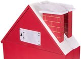 BRUBAKER Reusable Wooden Advent Calendar to Fill - Red Christmas House with Nativity Play and LED Lighting - DIY Christmas Calendar 8.27 x 3.54 x 11.81 inches
