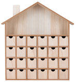 BRUBAKER Wooden Advent Calendar to Fill with 24 Drawers - DIY Unfinished Christmas Calendar for Painting, Crafting and Self-Design - Christmas House - 13.1 Inch High