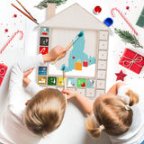 BRUBAKER Wooden Advent Calendar to Fill with 24 Drawers - DIY Unfinished Christmas Calendar for Painting, Crafting and Self-Design - Christmas House - 15.9 Inch High
