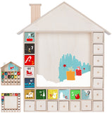 BRUBAKER Wooden Advent Calendar to Fill with 24 Drawers - DIY Unfinished Christmas Calendar for Painting, Crafting and Self-Design - Christmas House - 15.9 Inch High